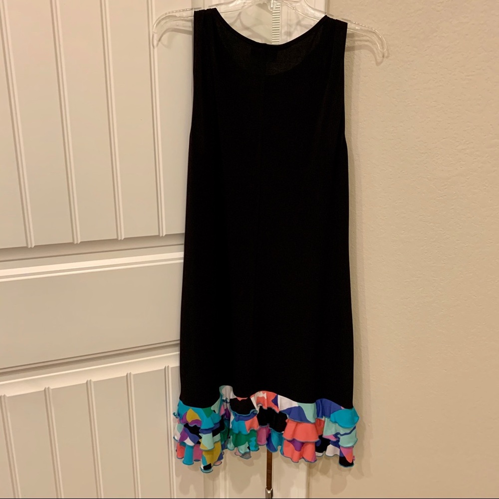 Black dress with colorful ruffle bottom - Picture 3 of 3
